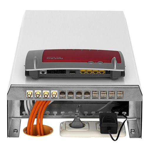Unterseite des Rutenbeck Multimediaverteilers